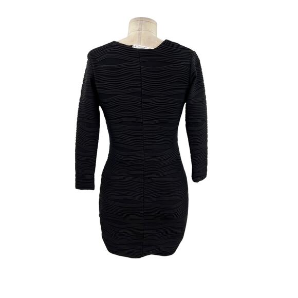 Bec & Bridge Textured Bodycon Mini Dress Ribbed Long Sleeve Black Size US 4 - Picture 6 of 8